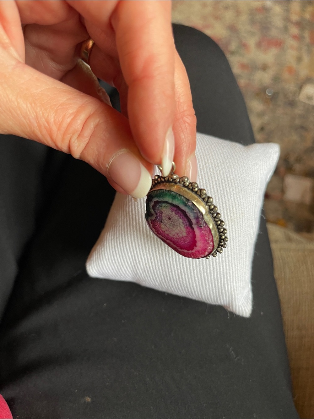 925 SS Stunning Solar Quartz Sterling Silver Pendant - Picture 4 of 5